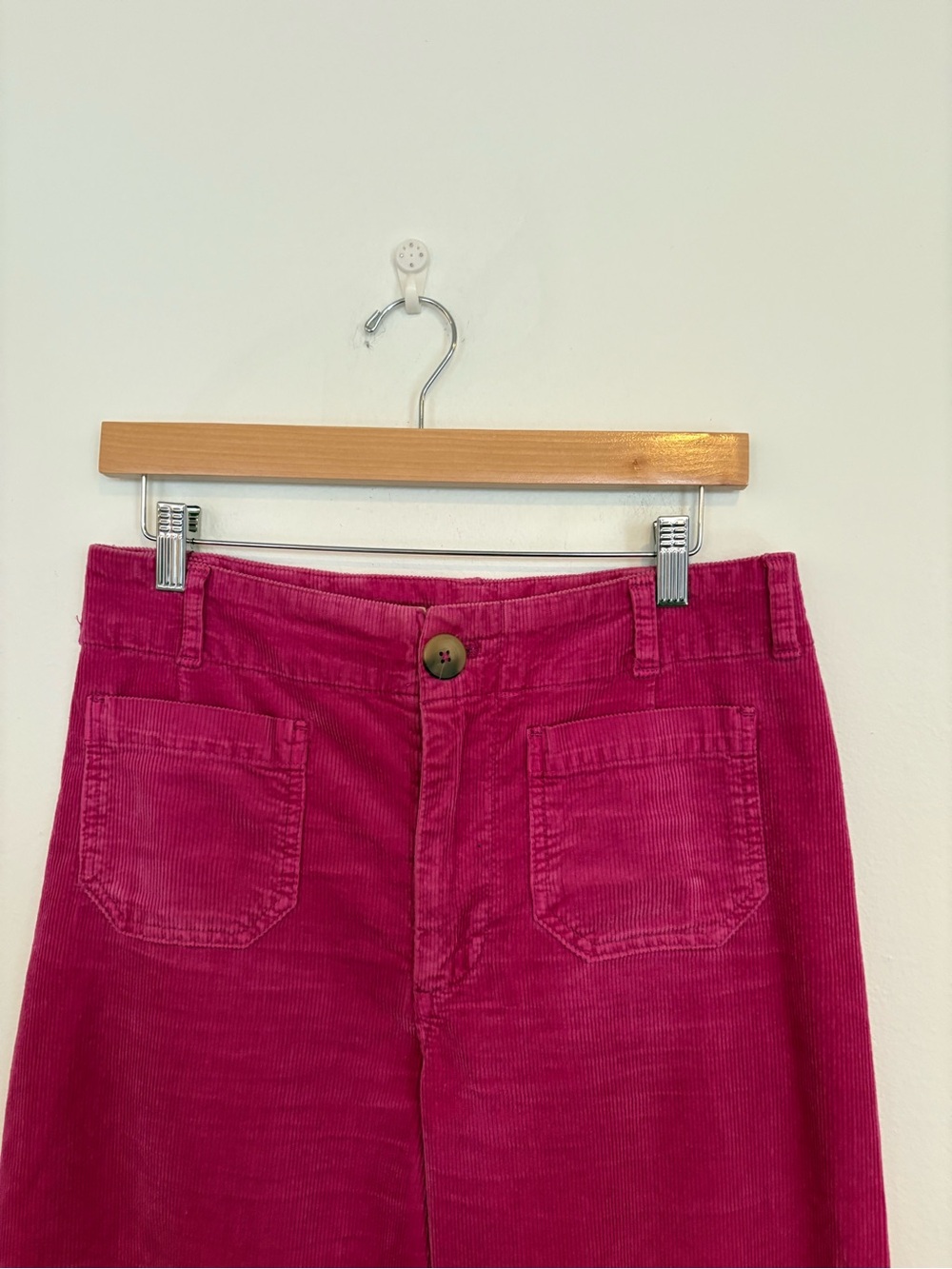 Anthropologie || The Skipper Corduroy Wide Leg Crop Pants Paisley Pink 28 - Picture 3 of 12